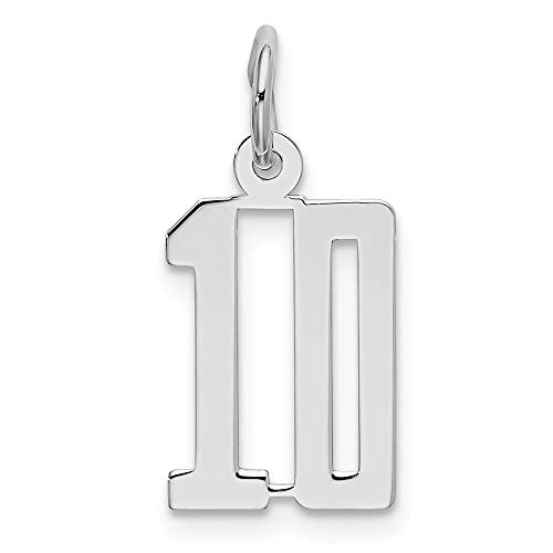 925 Sterling Silver/Elongated Number 10 Pendant Charm Necklace Charms Fine Jewelry For Women Gifts For Her