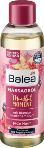 Balea 3er-Set Massageöl: CALM FEELING mit fruchtig-sinnlicher Note (100 ml) + MINDFUL MOMENT blumig exotisch (100 ml) + PARADISE DREAMING Pflegeöl mit einem Hauch von Blüten & Cocos (100ml), 300 ml – Bild 4