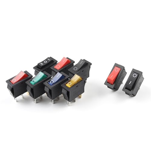 Interruptor KCD3 ON-OFF-ON con luz roja piloto de alta visibilidad 15A