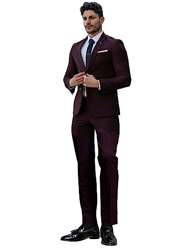 Smoking 2 pièces pour homme avec veste à revers cranté et pantalon