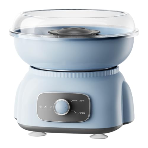 NAVESO Máquinas de Algodón de Azúcar, 500W Maquina Algodon Azucar para Niños, Cotton Candy Machine con Cuchara Medidora y 10 Palitos de Madera, Algodón de Azúcar en Sólo 2 Min (Azul Claro)