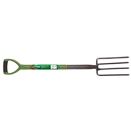 Garden Mile Carbon Steel Border Fork with Soft Grip D Handle for Garden and Lawn Strong Versatile and Durable Heat Treated and Oil Cooled Metal perfect for Gardeners with Allotment Shrubbery Digging
