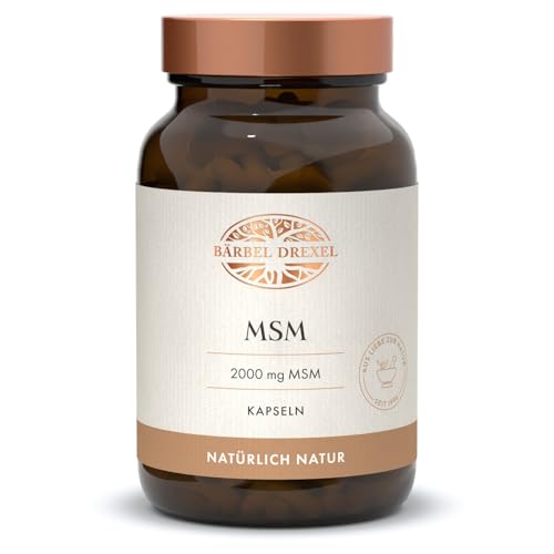 BÄRBEL DREXEL® MSM 2000mg Kapseln, Methylsulfonylmethan (60 Stk) 100% Vegane Herstellung Deutschland, Vegan, Ohne Magnesiumstearat, Ohne Zusätze, Hochdosiert