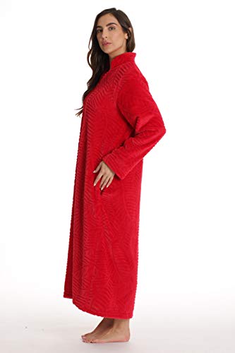 Image of Just Love Plush Zipper Lounger Solid Robe