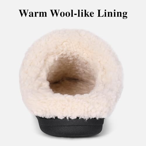 Image of Evshine Warm Knit House Slippers for Women Comfy Wool-Like Lined Chenille Slippers with Memory Foam and Indoor Outdoor Soles