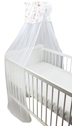 TupTam Ciel de Lit pour Bébé avec Un Nœud Transparente, Clairière / Chevreuils, env. 170x240 cm Cover