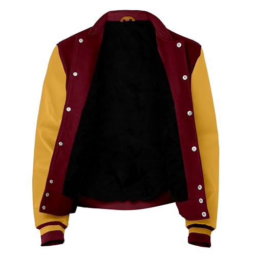 Image of Baseball Wool Letterman Varsity Faux Leather Sleeve For Men | Wool Varsity Bomber Jacket