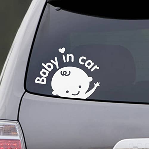 Negro/Blanco Bebé En Coche Vinilo Coche Cuerpo Calcomanía Ventana Parachoques Vinilo Coche Pegatina Arte Calcomanías Impermeable Cover