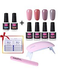 CLAVUZ Gel Nail Polish Set Top and Base Coat Nail Polish SUNMINI LED Nail Lamp Nail File Remover Wrap New Starter Nail Art Tool Kit