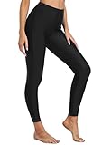 Mycoco Swimming Long Pants for Women High Waisted Swim Leggings Tummy Control Swim Tights Black US 1