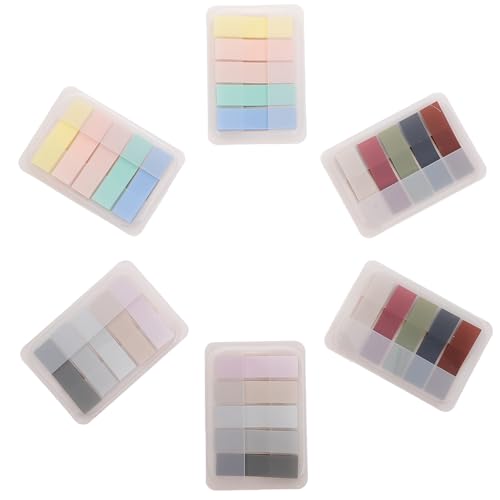 jojofuny 6個 多機能粘着メモパッド かわいいマカロン モランディカラー オフィス 学校 家用スムーズ筆記付箋 ノート整理用粘着便箋