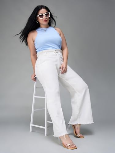Image of Miss Chase A+ Women's Bootcut High Rise Regular-Length Stretchable Denim Shaping Jeans