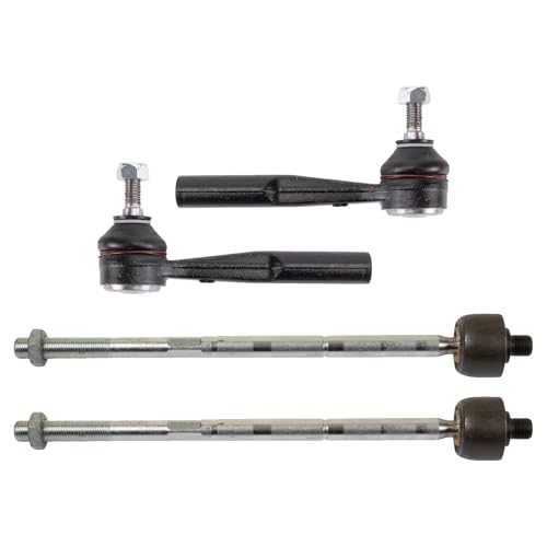 TRQ Inner and Outer Tie Rod Set 4 Piece Compatible with 16-19 Fiat 500X 20 Fiat 500X without 19 Inch Wheels 15-18 Jeep Renegade L4 1.4L 15-18 Jeep Renegade L4 2.4L