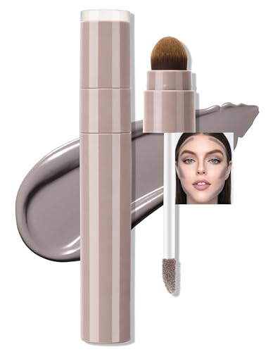 Jutqut Liquid Bronzer & Contour, de larga duración y altamente pigmentado, acabado mate, fácil de difuminar, textura suave para un maquillaje contorneado, vegano (01 gris frío)