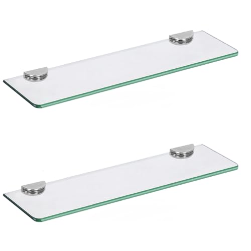 Bathroom Shelves Wall Mounted, Glass Floating Shelves for Bathroo...