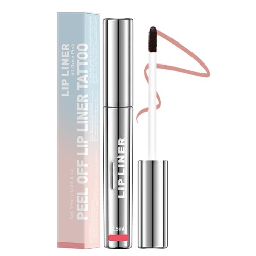 Peel Off Lip Liner - Peel Off Lip Stain - Rose Pink Lip Liner - Waterproof & Smooth Texture - Matte Finish, Waterproof, Transfer-proof, Highly Pigmented Color