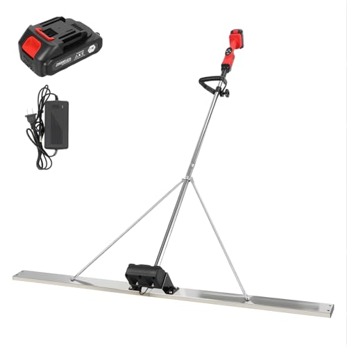Power Concrete Screed Vibratory Kit, Cordless Power Screed Concrete Vibratory Tool - 59" Stainless Steel Board 4800mAh Battery 9-Speed Brushless Motor (3000-6000 RPM) for Concrete Finishing & Leveling