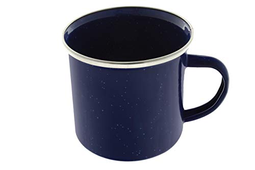 Direct 2 Boater Camping Dinnerware 6-Person Set, 18 Items - 6 ea of 24 oz Mugs, 6\" Bowls & 10\" Plates Metal w/Blue Enamel Finish