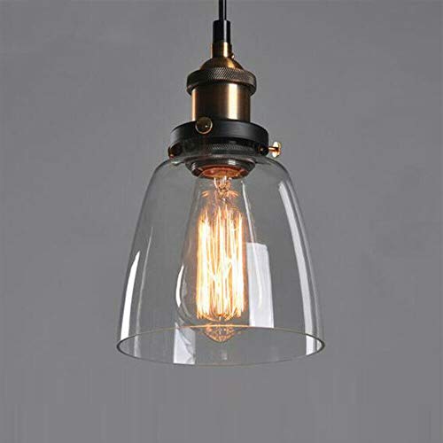 Lampenschirm Glas Retro Lampe Kupfer Pendelleuchte Klarglas Hängeleuchte Vintage Industrie Loft Leuchte E27