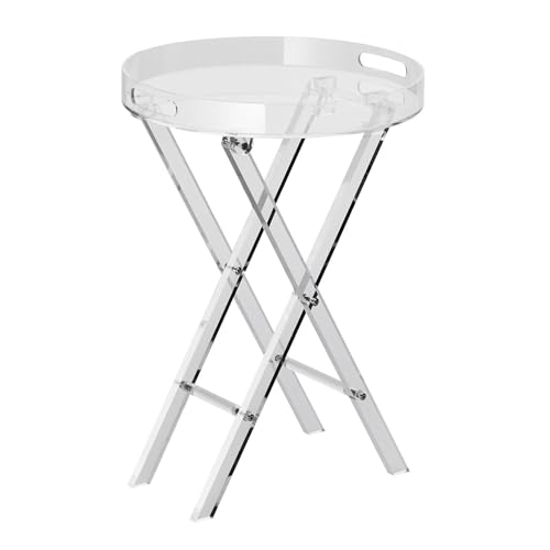 Table basse en acrylique transparent petite table pliante de jardin robuste