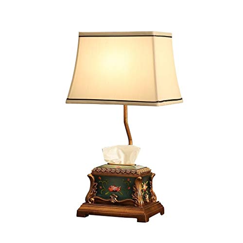 Preisvergleich Produktbild DIAOD Europäische Harz Tischlampe, Kreative Aufbewahrungsbox Schlafzimmer Neben Lampe, Wohnzimmer Arbeitszimmer Warme Tischlampe Schreibtischlampe