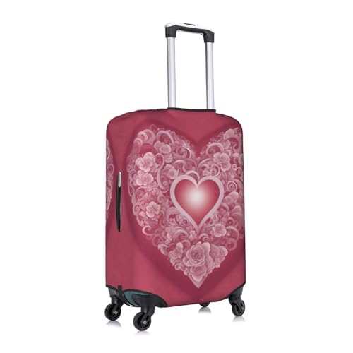 Romantic Heart Tsa Approved Luggage Cover For 18-32 Inch Suitcases Scratch-Resistant Stretch Luggage Cover3