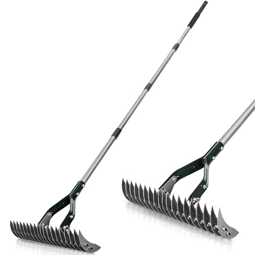 ORIENTOOLS Rasen-Vertikutierrechen 180 cm langer Griff - Vertikutierer und Gartenrechen zum Entfernen von totem Gras, Moos und Schmutz, leicht, 2,1 kg für gesunde Rasenpflege