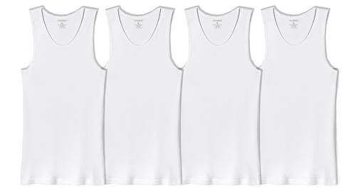 Active 23 Iconic Mens 4 Pack Tanks Value Tank Top Breathable A Shirt, Moisture Wicking Undershirts, Tag Free, Durable Stitching