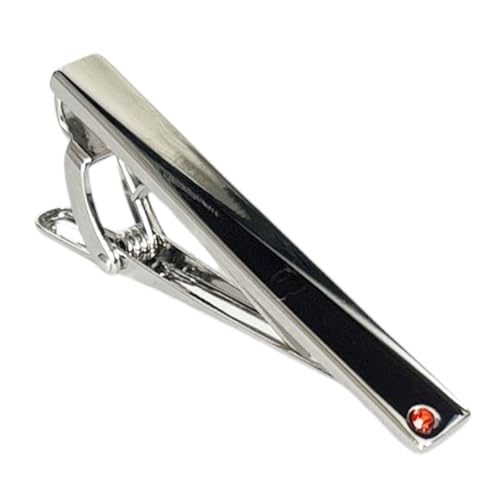 [鎌倉カフス工房] 7月の誕生石カラー ルビークリスタルガラスネクタイピン（タイバー） birthtie-07