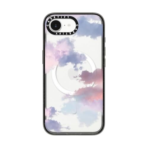 CASETiFY �C���p�N�gMagSafe�Ή� iPhone 16e �P�[�X [MIL�K�i���� (4x MIL-STD-810G)/2.5m����̗����������N���A/���C�����X�[�d�����MagSafe�Ή�] - Clouds - �u���b�N