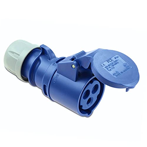 IntuiFlex CEE Camping Stecker und Kupplung Set 3-polig 230 V 16 A IP44 mit Schraubklemmen - Caravan Wohnmobil Wohnwagen Boot Zubehör/CEE Stecker Camping Set - PCE Shark IP44 230V 16A Blau Bundle