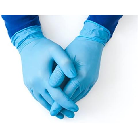 eatasty Nitrile Powder Free Multi-Purpose Gloves, Disposable, Extra Strong - Box of 100 - Blue (M) Cover