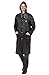 Wealers Adult Portable Lightweight PVC Long Size Hooded Raincoat, Reusable Rainwear, with Pockets and a Carry Bag (Black, Large - Length: 48 inches)