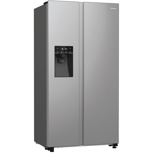 Hisense RS5P535NTCE Side-By-Side koel-vriescombinatie, 376 liter koelgedeelte, 190 liter vriesgedeelte, Total NoFrost, Multi AirFlow, FastFreeze, energie-efficiëntieklasse E, 178,6 cm x 91,5 cm, inox