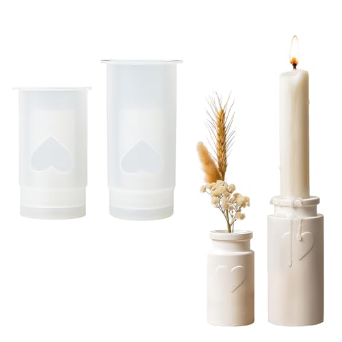 2 Stück Vase Silikonform, Gießform Kerzenhalter, Silikonform Vase DIY Resin Formen, Giessformen Vase Gießformen Silikon, Gipsformen zum Gießen fur Kerzenhalter Vasen Handwerk