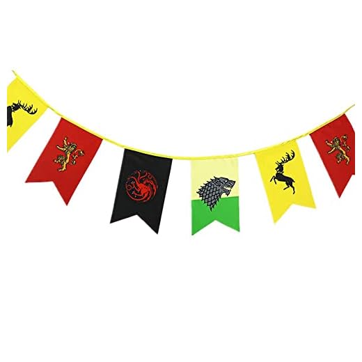 Game Falgs Thrones Posters Juego decoración Tronos Bandera Stark Targaryen Lannister 20X13CM 3M 12PCS