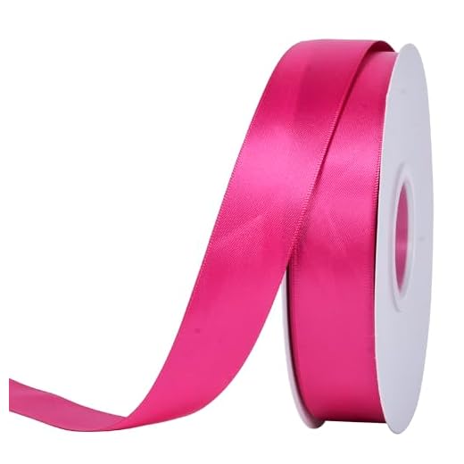 Ribest Hot Pink Double Faced Satin Ribbon, 1 Inch 50 Yard Ribbon for Crafts Gift Wrapping Bows Wedding Party Decoration Bouquet