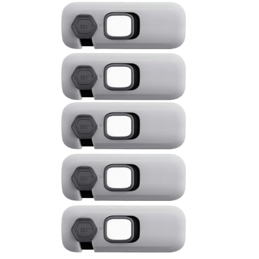 Image of 5 Pack Child Proof Refrigerator Lock, Fridge, Cabinets, Freezer Door Lock Apply to Max 1 inch(25mm) Sealing Strip for Toddlers and Kids, No Tools Need or Drill - Grey (Grey, 5)