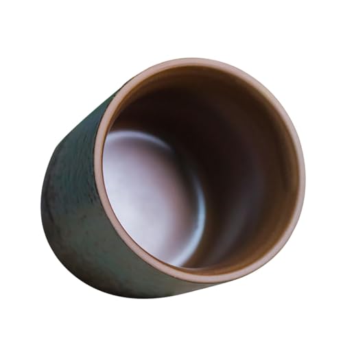 QUMIIRITY 創意功夫茶杯 日式粗陶製ホームマグカップ 実用的なデザインで家 オフィス 茶室に で装飾的な和風ティーカップ