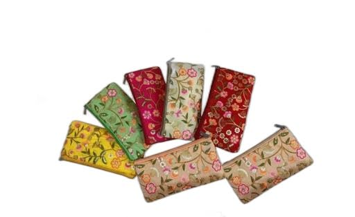 PACK OF 18 | Traditional Hand Purse Ladies with Zip | Embroidery Ethnic Pouch/Wallet Purse for Women | Return Gift for Ladies|PAN-P1092-image-49