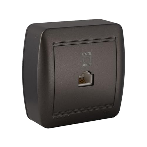 Prise RJ45 Cat 6 en saillie monobloc Solera noir graphite pour réseau internet