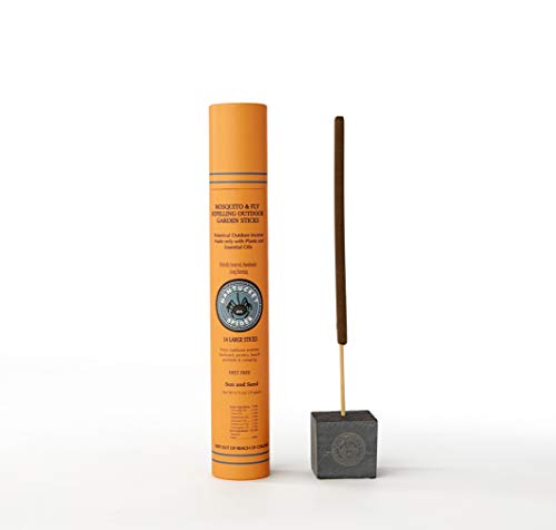 Nantucket Spider Mosquito Repellent Incense Sticks with Stone Holder Sun & Sand Scent Outdoor Use Only 90+ Minute Burn Time Essential Oil Blend
