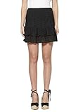 Koroshi Falda Corta acabada en Volantes de Algodón Color Negro para Mujer, de Color Negro, Talla 44