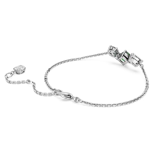 Image of Swarovski Mesmera bracelet, Mixed cuts, Green, Rhodium plated