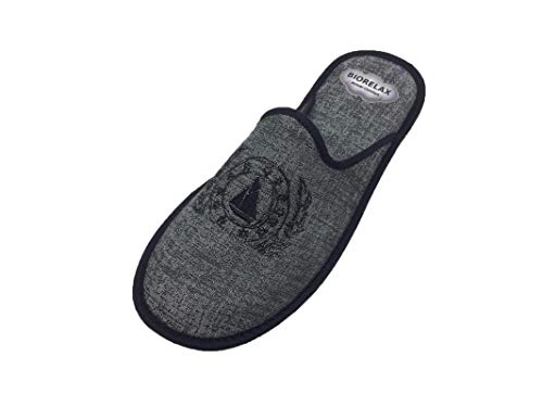 Zapatillas de Estar por casa/Biorelax/Primavera-Verano/Dibujo Barco/Color Gris/Puntera Tapada/con Cámara de Aire/Talla 44