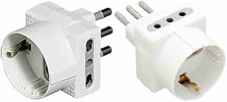 Adattatore Triplo BTicino S3610D - 1 Presa Tedesca + 2 Italiane, 10A, Bianco - Foto 3