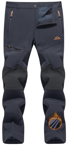 TACVASEN Men Insulated Snow Pants Water-Resistant Grey 32