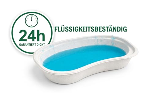 50x Pappnierenschalen (550ml) – Einweg Nierenschale aus stabiler Papierfaser – Flüssigkeitsbeständig & Biologisch Abbaubar – Medizinische Brechschale für Pflege, Klinik & Tattoo