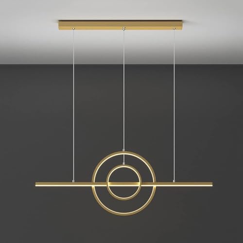 Plafonnier LED dimmable avec suspension réglable en anneaux de métal