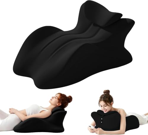 KUYOVORA Memory Foam Wedge Pillow Ergonomic Contoured Intimacy Couples Pillow 27 Angled Neck Support Pillow Back Support Cushion Multi-Functional Bed Position Pillow with Removable Cover